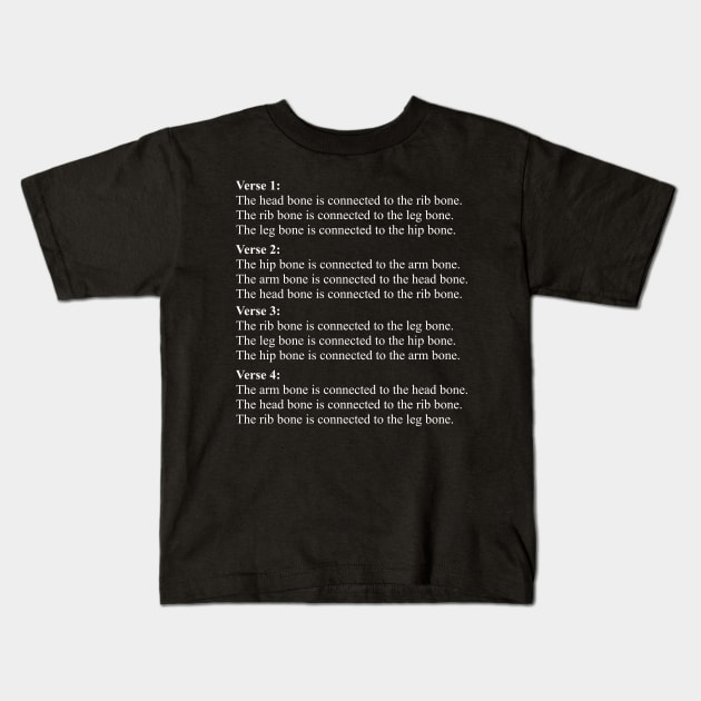 Dem Bones Lyrics Kids T-Shirt by qqqueiru